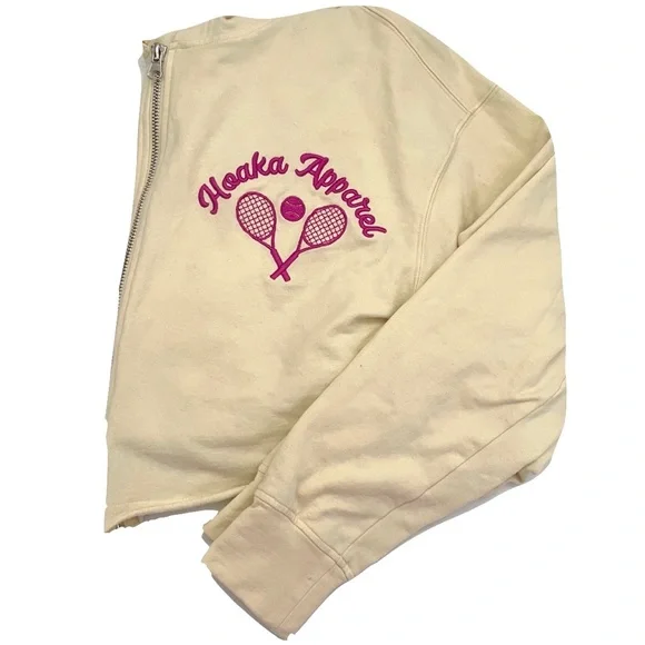 Hoaka Apparel Yellow Cropped Zipper Hoodie - Picture 4 of 4